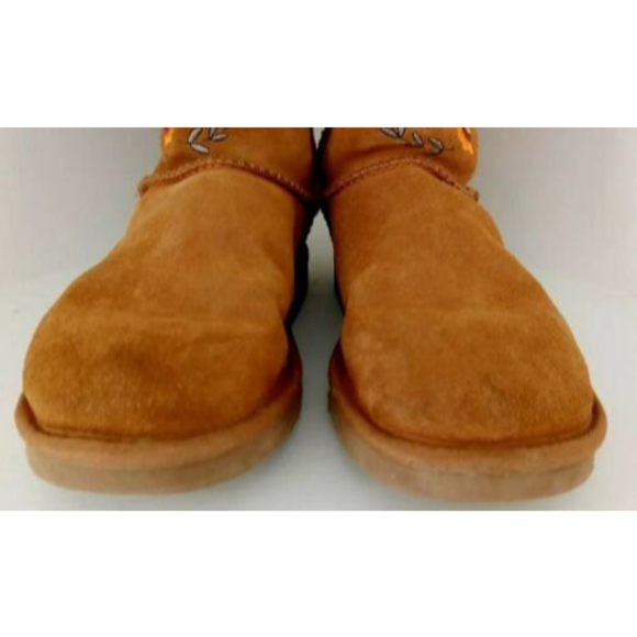 UGG Australia Juliette Boots Floral Embroidery Suede Chestnut Womens Size 5 - Picture 4 of 12